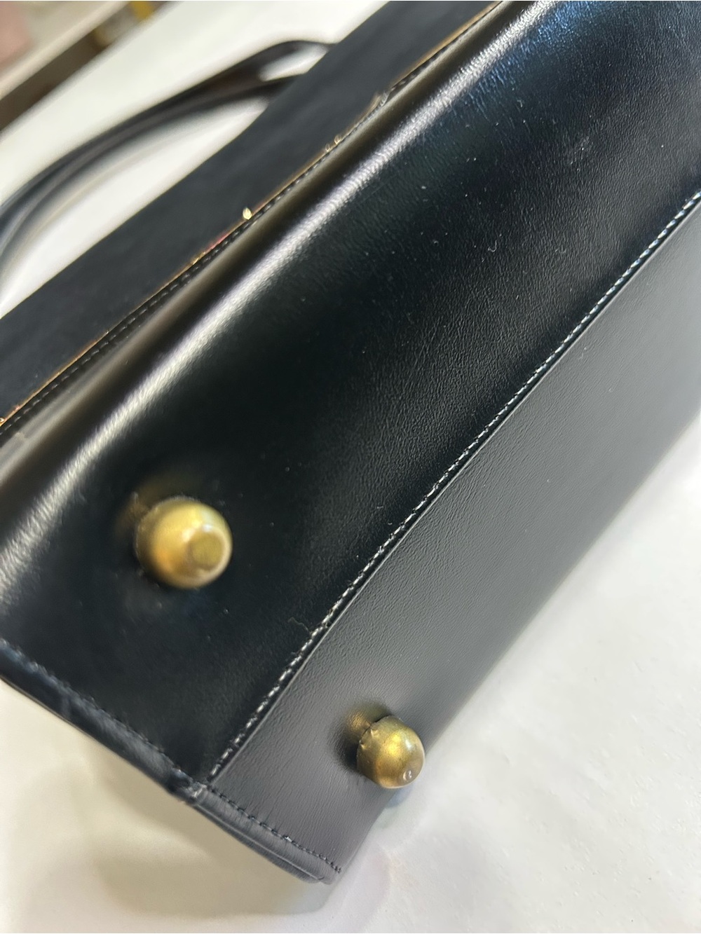 Life Stride 1950’s Vintage Black Suede & Simulated Leather Women's Handbag - Picture 11 of 14